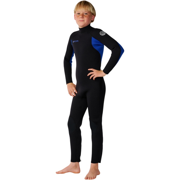 2026 Rip Curl Junior Trad 3/2mm Flatlock Back Zip Våddragt 14TBFS - Blue